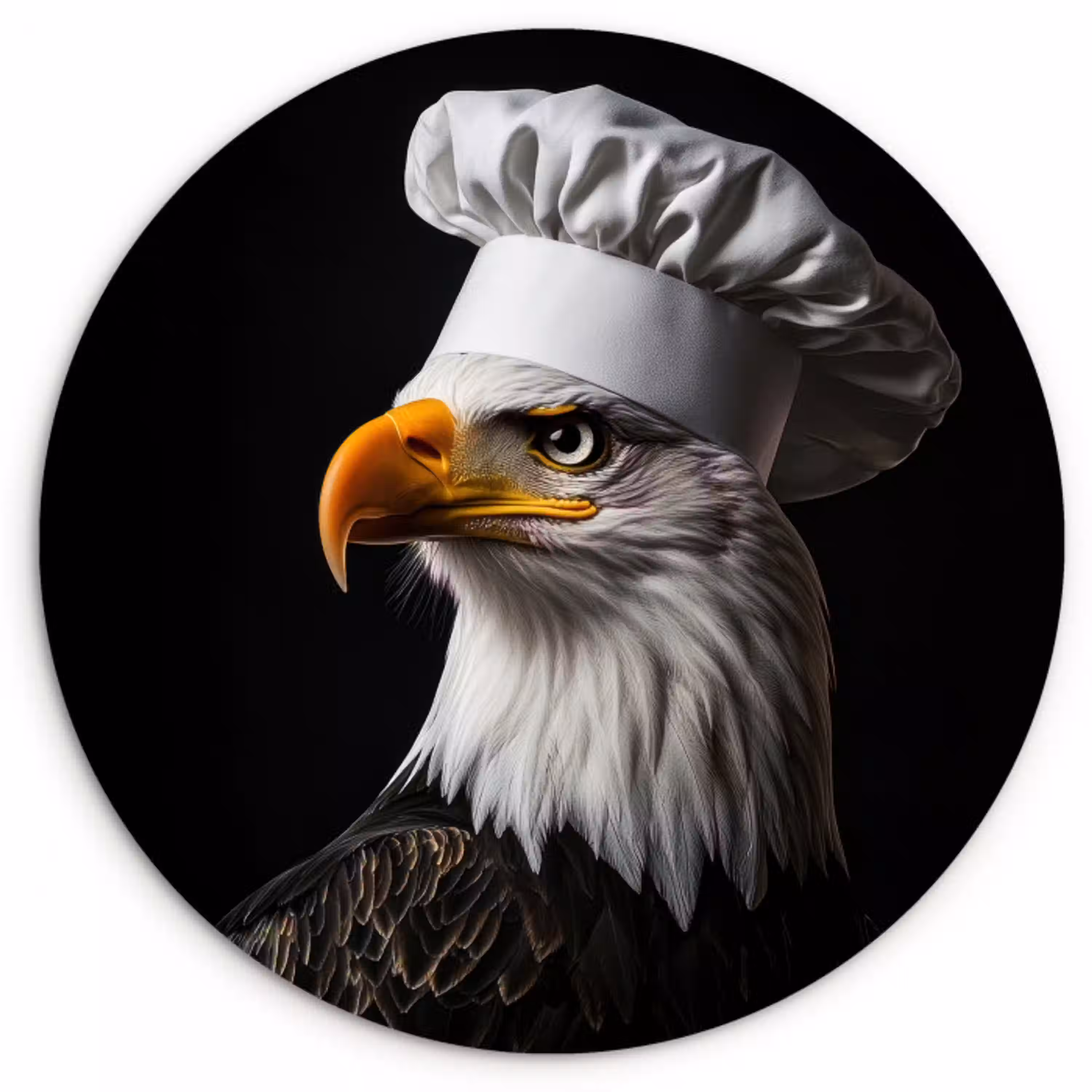 Arend -Amerika - Koksmuts - Vogel - Stoer Wandcirkel kunststof plaat 5mm dik klein -3d