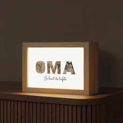 Oma - Lettercollage Light Box met kabel (Tafellamp) klein -z3d_website