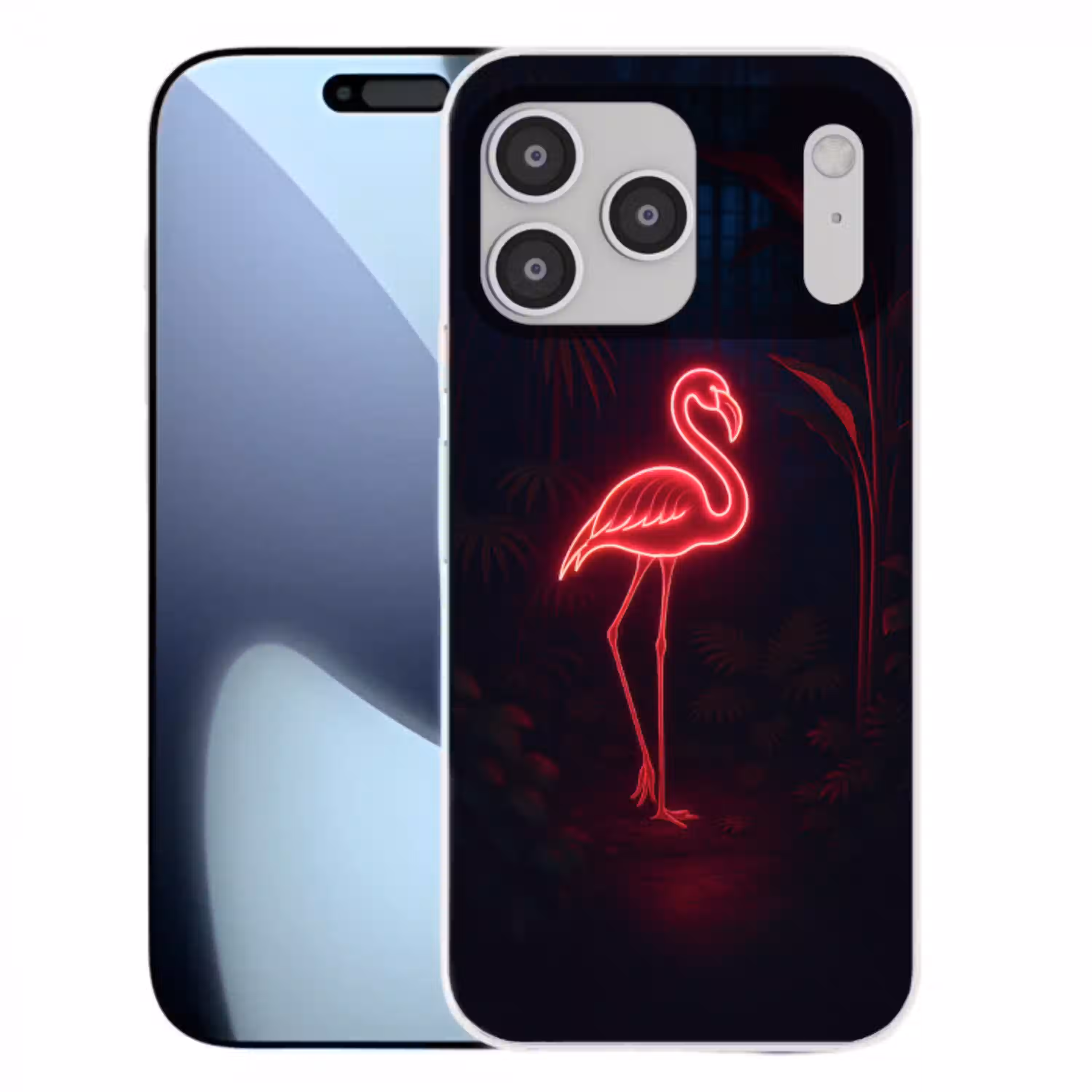 Flamingo - Roze - Neon - Licht Telefoonhoesje iPhone 17 Pro Max klein -3d