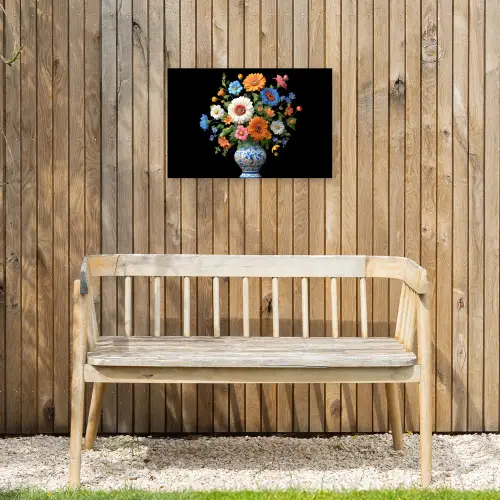 Vaas - Boeket - Bloemen - Kleur Tuinposter op houten frame 2 cm dik klein -sfeer4