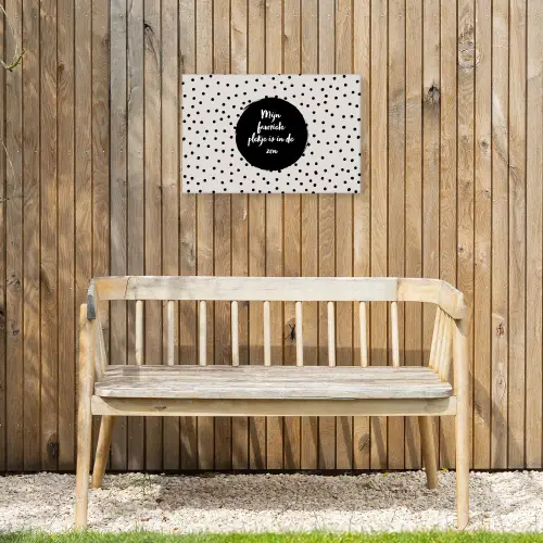 Quotes - Tekst - Tuin - Mijn favoriete plekje is in de zon - Zon Tuinposter op houten frame 2 cm dik klein -sfeer4