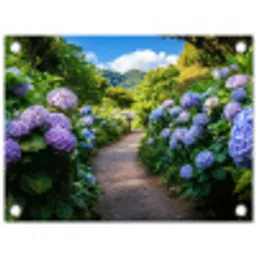Hortsensia - Pad - Bloemen tuinposter los doek klein -3d