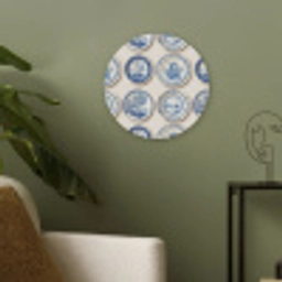 Borden - Bomen - Planten - Blauw Akoestische PET Vilt - Rond klein 838 -sfeer2