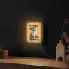 Geel - Uil - Vogel - Decoratie Light Box met kabel (Wandlamp) klein -sfeer1