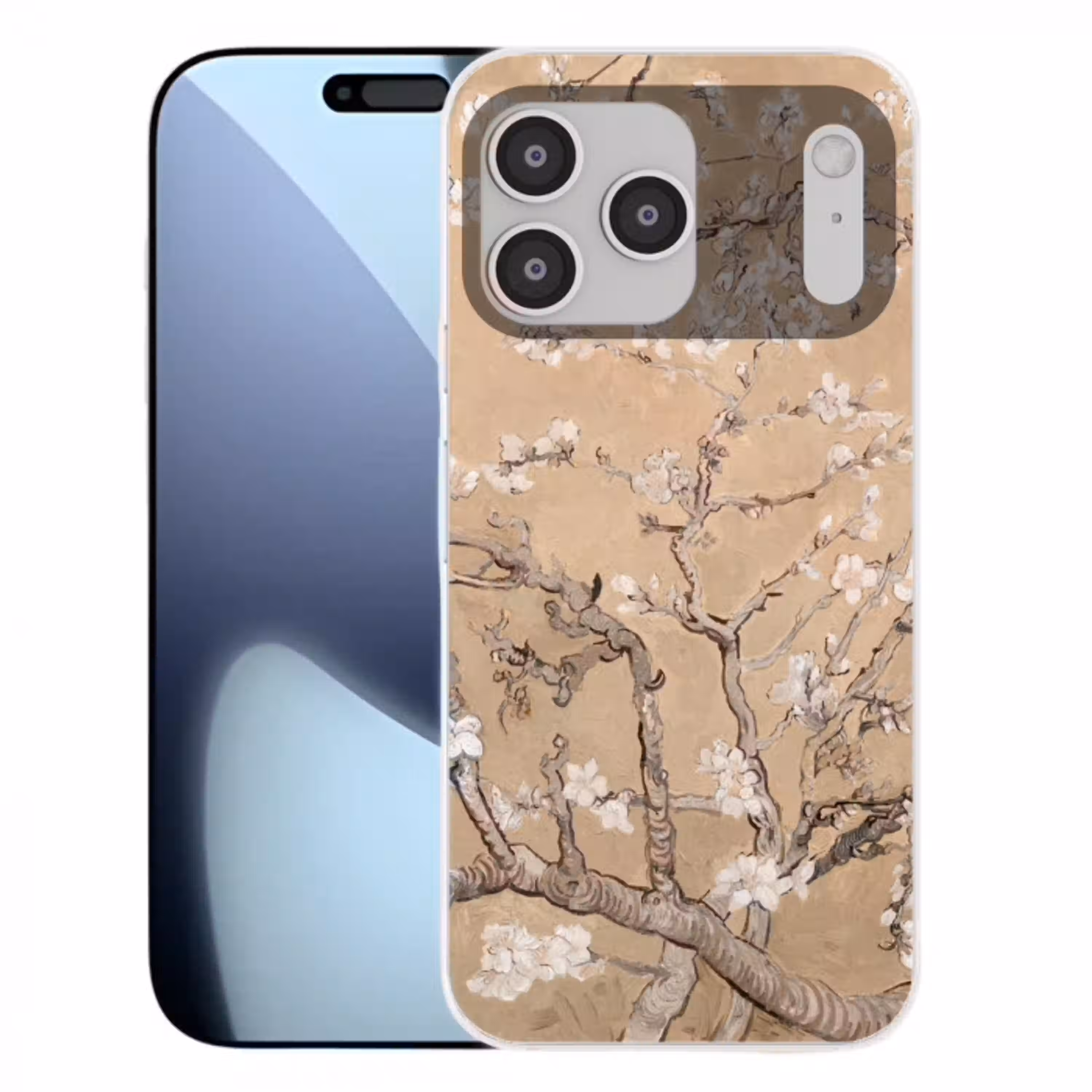 Amandelbloesem - Kunst - Van Gogh - Beige Telefoonhoesje iPhone 17 Pro Max klein -3d