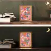 Roze - Bloemen - Wit - Oranje Light Box met kabel (Tafellamp) klein -sfeer3