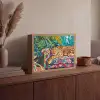 Luipaard - Kleurrijk - Tropisch Light Box met batterij (Wandlamp) middel -sfeer2