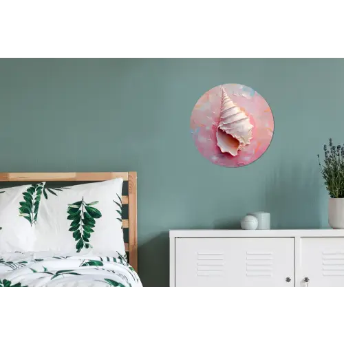 Schelp - Pastel - Pink Wandcirkel aluminium klein -slaapkamer
