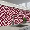 Zebra - Motief - Bordeaux - Rood keuken achterwand 2 middel 871 -3d_schuin