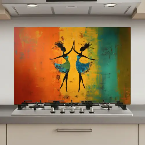 Dansen - Vrouwen - Verfstructuur keuken achterwand spatscherm klein -3d_website