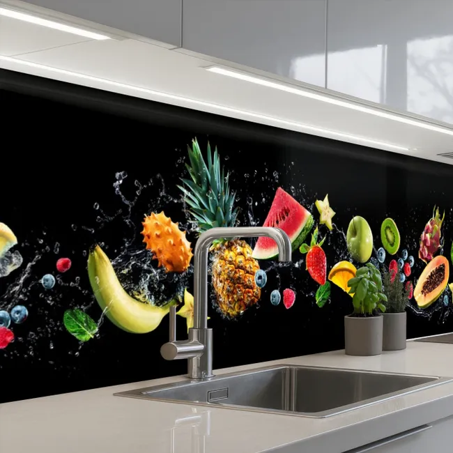 Crédence Cuisine - Splash - Fruit - Noir