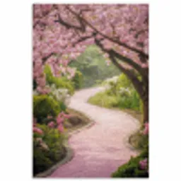 Kersenbloesem - Natuur - Sakura - Pad - Japanse tuin poster papier klein -3d