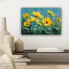 Penseelstreken - Bloemen - Felgeel - Abstract canvas 2cm klein -sfeer6