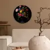 Bloemen - Vrolijk - Vaas Wandcirkel kunststof plaat 5mm dik klein -sfeer1