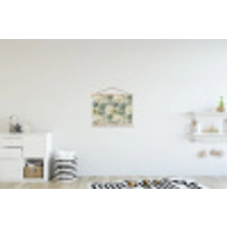 Bladeren - Botanisch - Groen textielposter latten blank klein 122 -kinderkamer