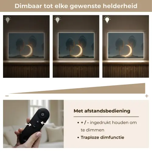 Maan - Bomen - Wandeling Light Box met batterij (Wandlamp) middel -USP_dimbaarNL