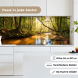 Bos - Beek - Zonlicht - Natuur - Groen keuken achterwand 2 middel -sfeer4_DE