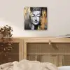 Boedhha - Penseelstreken - Goud - Abstract aluminium wit klein -sfeer3