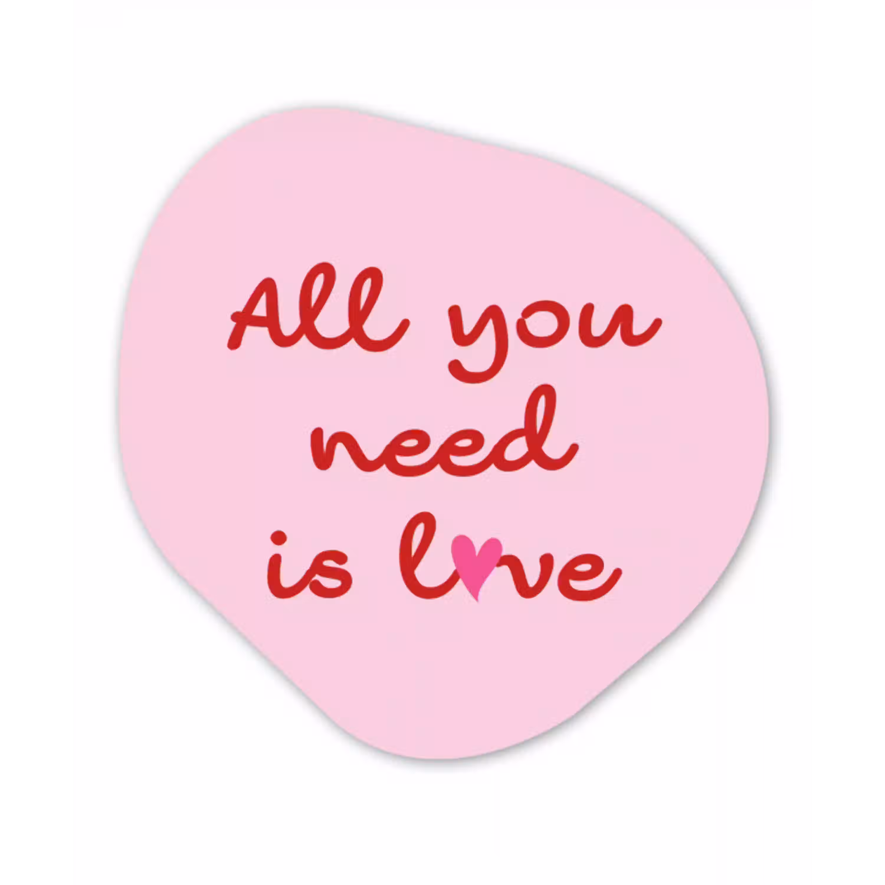 Tekst - Roze - Love - Hart Wandcirkel Organisch Plexiglas middel -3d