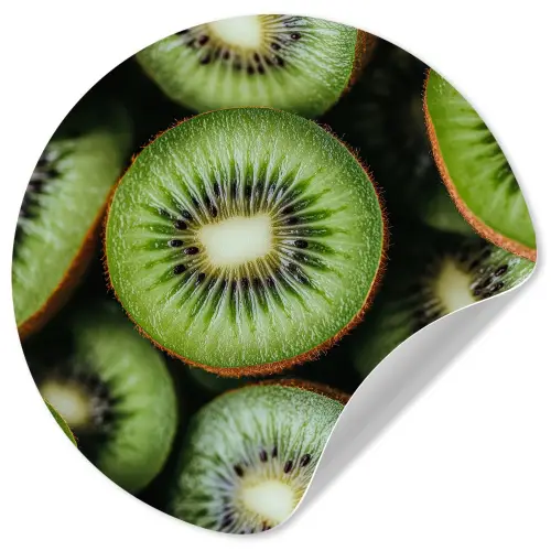 Kiwi - Fruit - Groen Wandcirkel behangsticker klein -3d