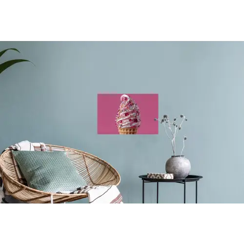 Softijs - Edelstenen - Roze - Hoorntje Muursticker klein -plant