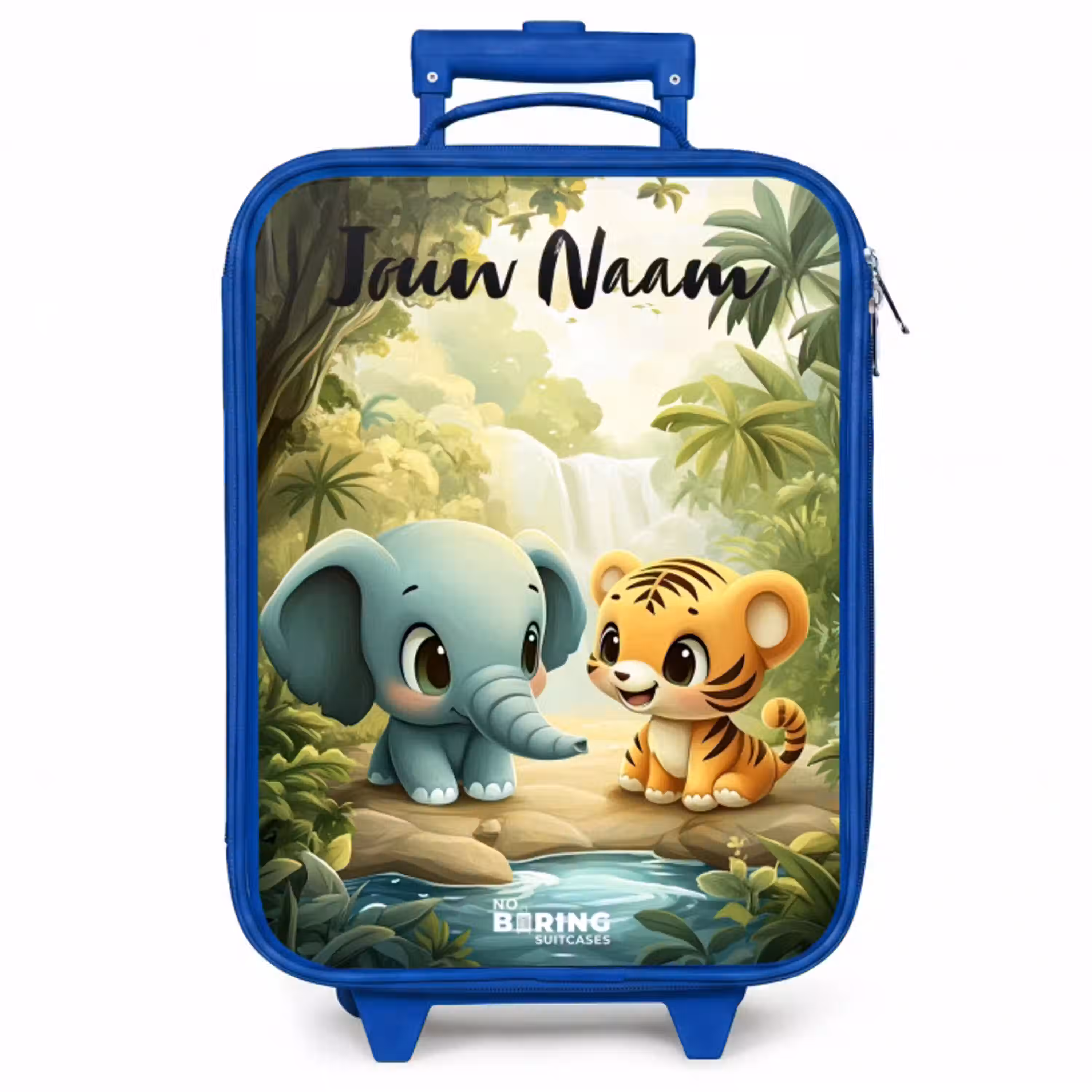 Olifant - Tijger - Bos - Jungle Kinderkoffer - Blauw klein -zzz_website3d