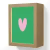 Groen - Hart - Minimalistisch - Valentijn Light Box met kabel (Wandlamp) klein -3d