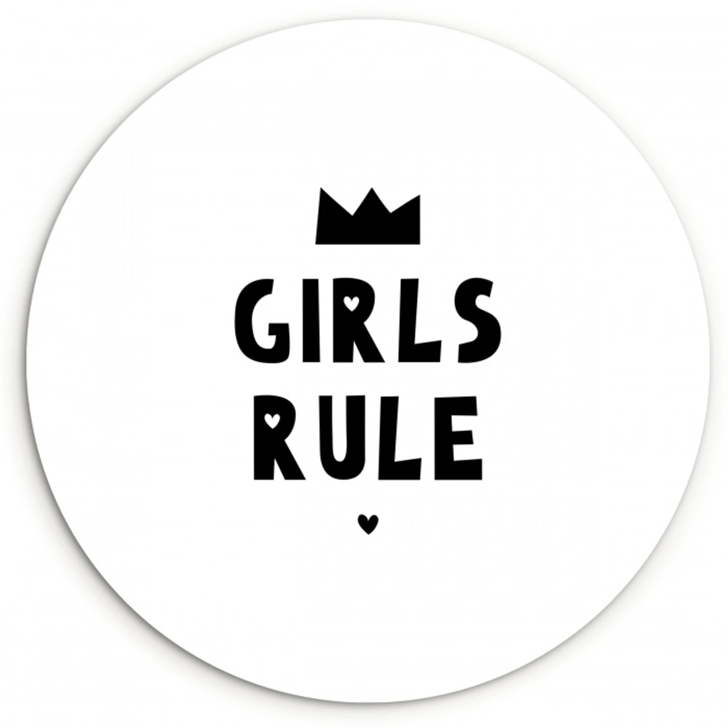 Quotes - Kinderen - Meisjes - Girls Rule - Spreuken Wandcirkel kunststof plaat 5mm dik klein -3d