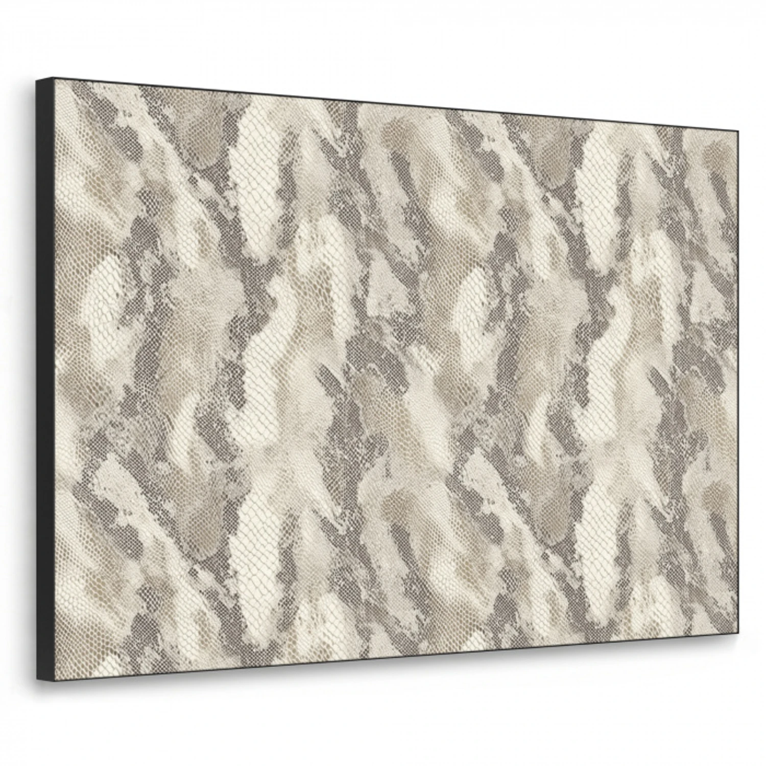 Slang - Patroon - Taupe Textielframe zwart klein 947 -3d