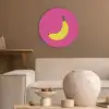 Banaan - Geel - Fruit Akoestische PET Vilt - Rond klein -sfeer1