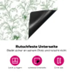 Bloemen - Getekend - Groen Inductie beschermer vinyl 3mm klein 276 -zzzzzzz-lf-onderkant