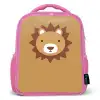 Dierenportret - Leeuw - Bruin Kinderrugzak - Roze middel -3d