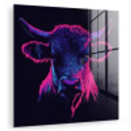 Stier - Neon - Zwart - Kleur plexiglas 5mm klein -zzzproduct_nieuw