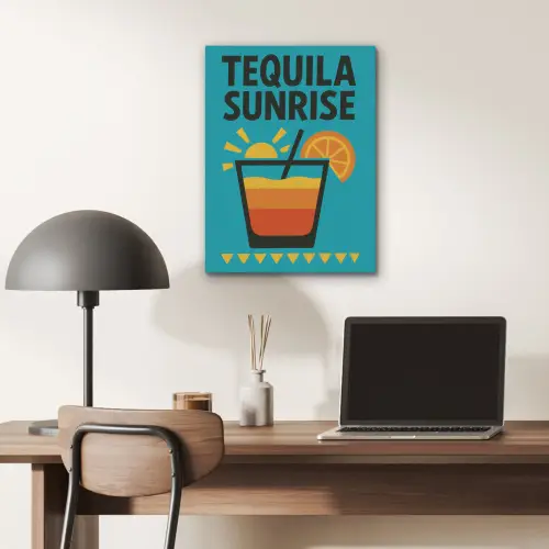 Illustratie - Tequila - Glas - Blauw PET vilt klein -sfeer5