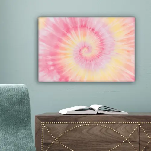 Patroon - Tie Dye - Pasteltinten - Roze canvas 2cm klein -sfeer4