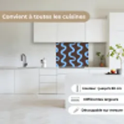 Kronkelende lijnen - Blauw - Bruin - Minimalistisch keuken achterwand 2 middel 865 -sfeer4_FR
