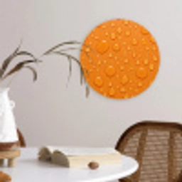 Water - Druppels - Oranje Wandcirkel kunststof plaat 5mm dik klein -sfeer4