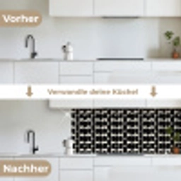 Modern - Patroon - Zwart keuken achterwand 2 middel 871 -voor-na_DE
