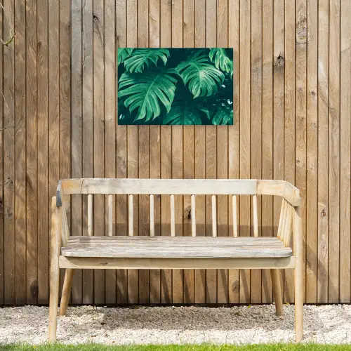 Monstera - Bladeren - Planten - Jungle - Natuur Tuinposter op houten frame 2 cm dik klein -sfeer4