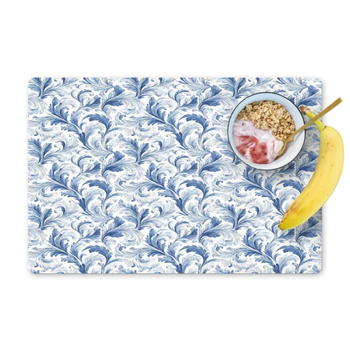 Frans - Citroen - Royaal - Bladeren - Blauw Placemat vinyl groot 368 -zzzproduct_Kitchenyeah-website