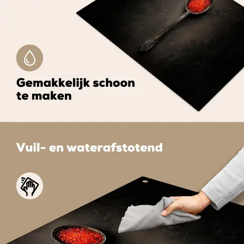 Zwart - Lepel - Caviar Inductie beschemer met haakjes klein -ky-schoon-nl
