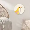 Vogel - Minimalistisch - Geel Wandcirkel kunststof plaat 5mm dik klein -sfeer5