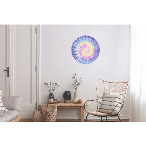 Spiraal - Tie dye - Pasteltinten Wandcirkel aluminium klein -woonkamer