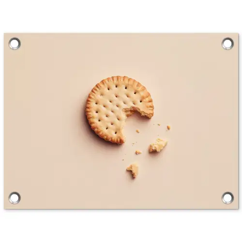 Koekje - Kruimels - beige tuinposter los doek klein -3d