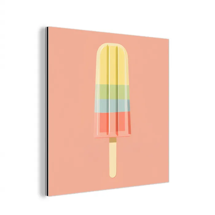 Waterijsje - Pasteltinten - Minimalistisch aluminium wit klein -3d