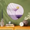 Cocktail - Paars - Minimalistisch - Citroen Wandcirkel Organisch Plexiglas middel -sfeer2