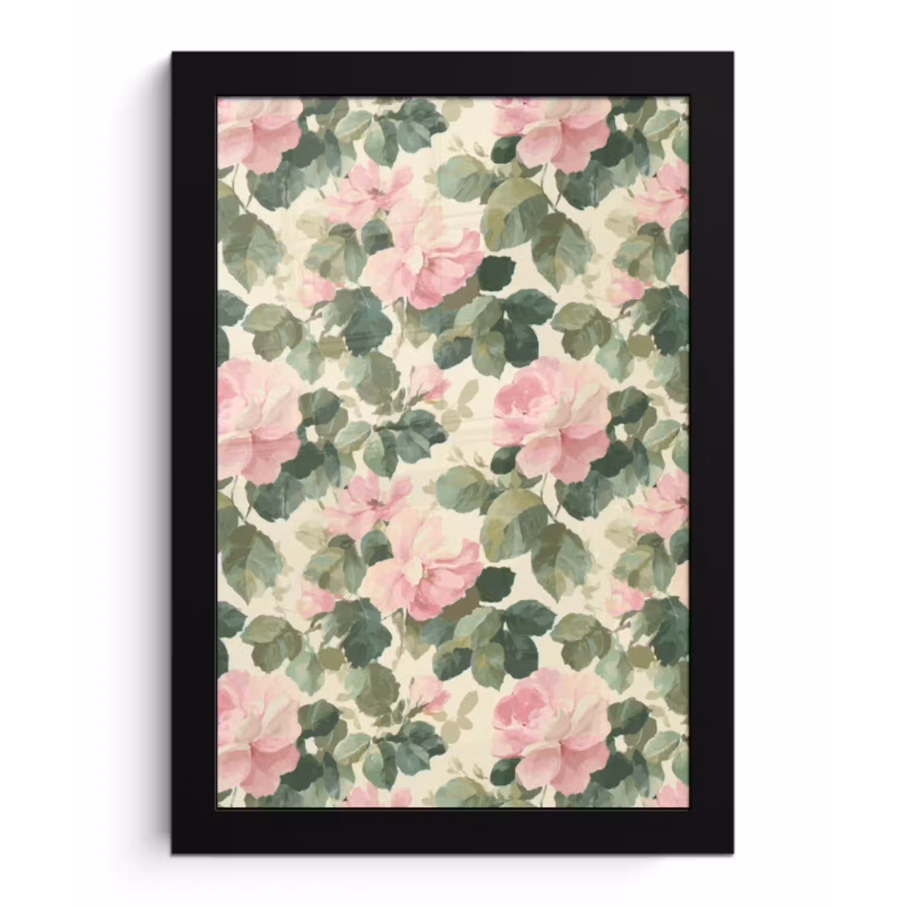 Rozen - Botanisch - Roze fotolijst zwart zonder passe partout klein 224 -3d