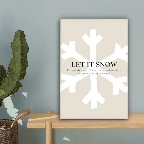 Kerst - Let it snow - Sneeuwvlok - Winter - Quotes canvas 2cm klein -sfeer4