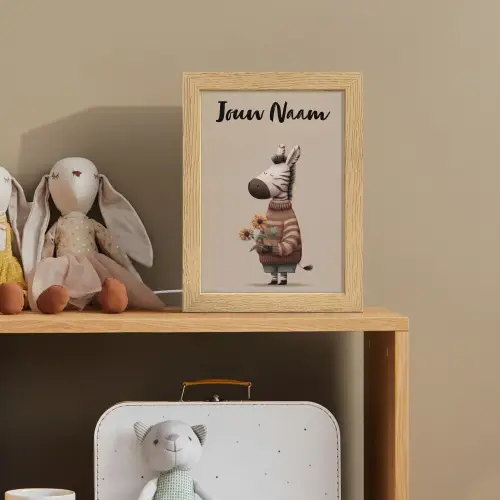 Zebra - Zonnebloemen - Warm Light Box met kabel (Kinderlampje) klein -sfeer2_kind