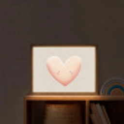 Hart - Gezicht - Roze Light Box met batterij (Wandlamp kind) middel -sfeer1_kind